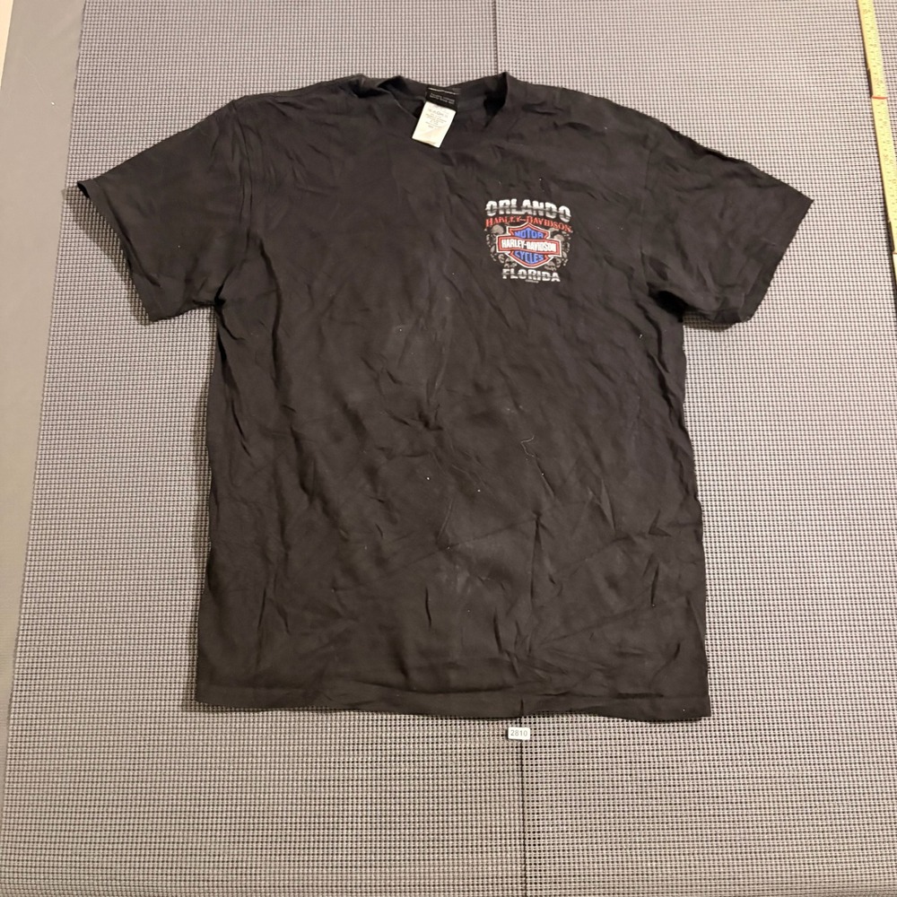 Harley-Davidson Orlando Florida Skull Graphic T-Shirt Black Mens Size L